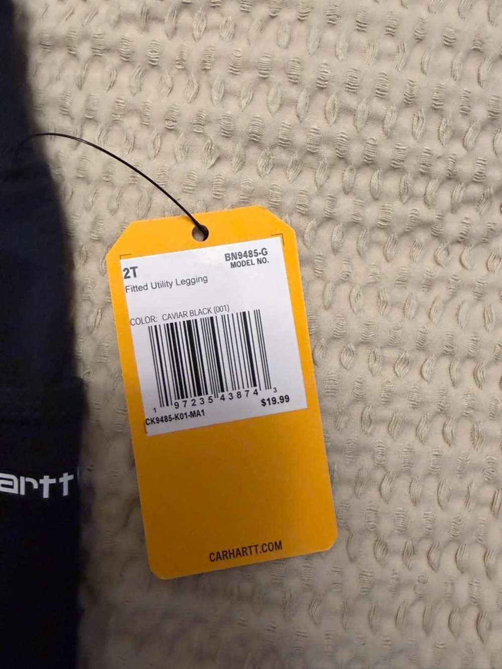 Carhartt Kids Black Performance Leggings - Picture 2 of 3
